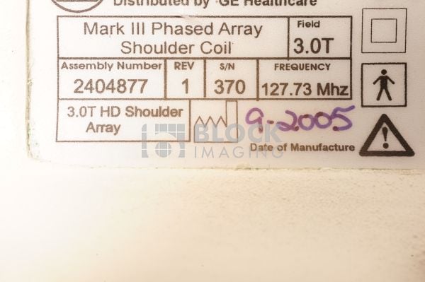 2404877 Mark III Phased Array 3T Shoulder coil for GE Closed MRI